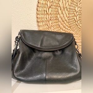Margot Adelle Soft Black Leather Hobo Style Bag